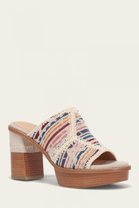 Frye Pipa Crochet Platform Sandal - Ivory-sw