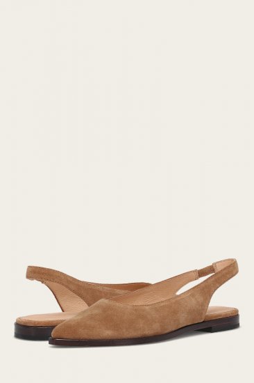 Frye Kenzie Slingback Flat - Almond - Click Image to Close