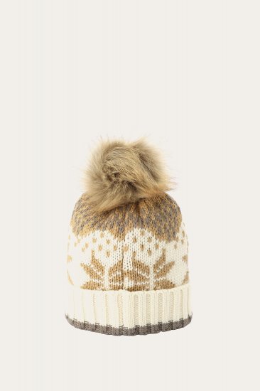 Frye Fair Isle Beanie With Cuff & Faux Fur Pom - Fair Isle Beanie With Cuff & Faux Fur Pom - Click Image to Close