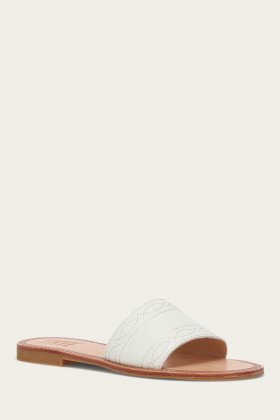 Frye Ava Woodstock Slide - White