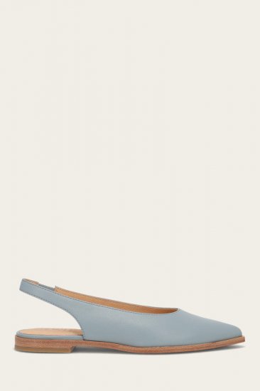 Frye Kenzie Slingback Flat - Steel-blue - Click Image to Close