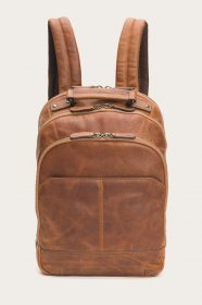 Frye Logan Multi Zip Backpack - Cognac