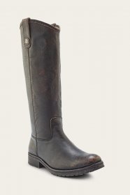 Frye Melissa Double Sole Button Lug Tall - Antiqued-black