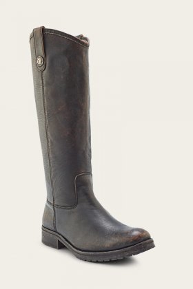 Frye Melissa Double Sole Button Lug Tall - Antiqued-black