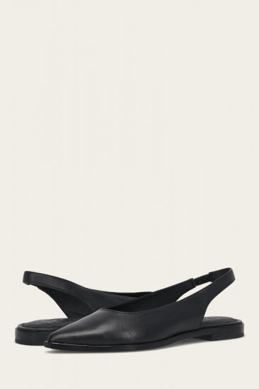 Frye Kenzie Slingback Flat - Black - Click Image to Close