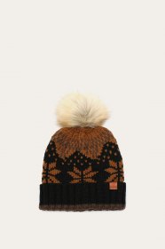 Frye Fair Isle Beanie With Cuff & Faux Fur Pom - Fair Isle Beanie With Cuff & Faux Fur Pom