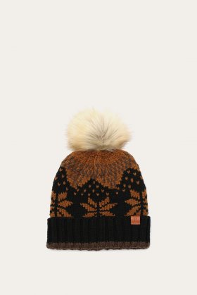 Frye Fair Isle Beanie With Cuff & Faux Fur Pom - Fair Isle Beanie With Cuff & Faux Fur Pom