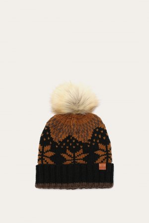 Frye Fair Isle Beanie With Cuff & Faux Fur Pom - Fair Isle Beanie With Cuff & Faux Fur Pom