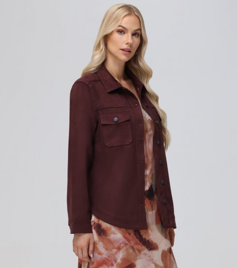 Frye Oversized Faux Suede Shacket - Oversized Faux Suede Shacket - Click Image to Close