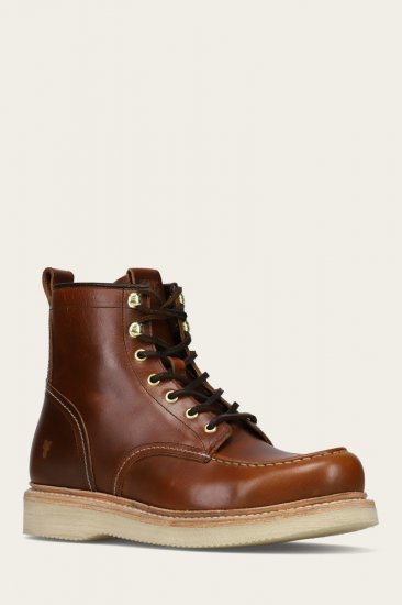 Frye Hudson Workboot Wedge - Saddle - Click Image to Close