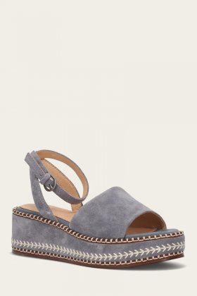 Frye Joy Ankle Strap Platform Sandal - Blue-ash