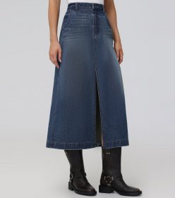 Frye Seamed Denim Maxi Skirt - Seamed Denim Maxi Skirt