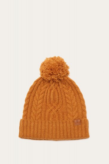 Frye Cable Beanie With Self Pom - Cable Beanie With Self Pom - Click Image to Close