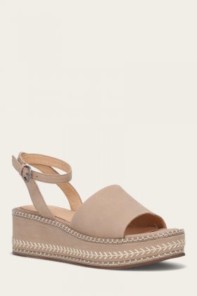 Frye Joy Ankle Strap Platform Sandal - Clay