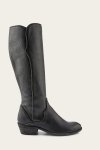 Frye Carson Piping Tall Wide Calf - Distressed-black