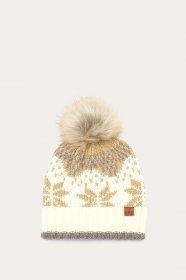 Frye Fair Isle Beanie With Cuff & Faux Fur Pom - Fair Isle Beanie With Cuff & Faux Fur Pom