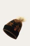 Frye Fair Isle Beanie With Cuff & Faux Fur Pom - Fair Isle Beanie With Cuff & Faux Fur Pom