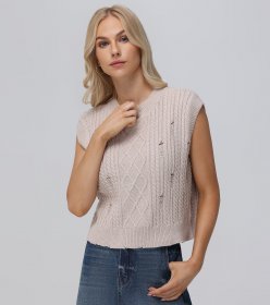 Frye Distressed Cable Sweater Vest - Distressed Cable Sweater Vest