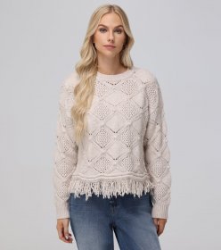 Frye Pointelle Fringe Pullover - Pointelle Fringe Pullover