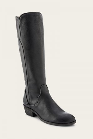 Frye Carson Piping Tall Wide Calf - Distressed-black