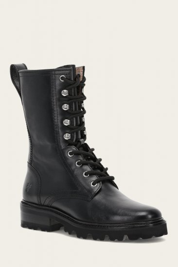 Frye Olivia Combat - Black - Click Image to Close