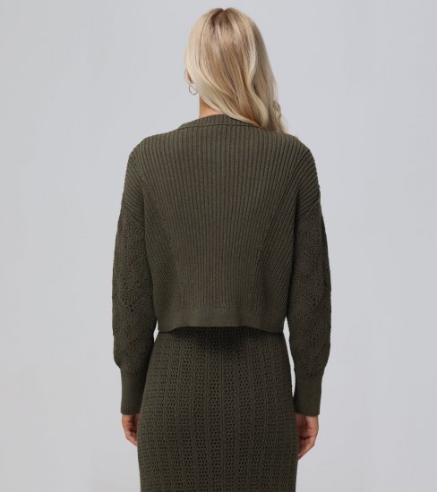 Frye Mixed Stitch Button Front Cardigan - Mixed Stitch Button Front Cardigan - Click Image to Close