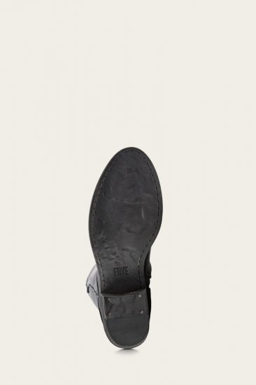 Frye Carson Piping Tall Wide Calf - Distressed-black - Click Image to Close