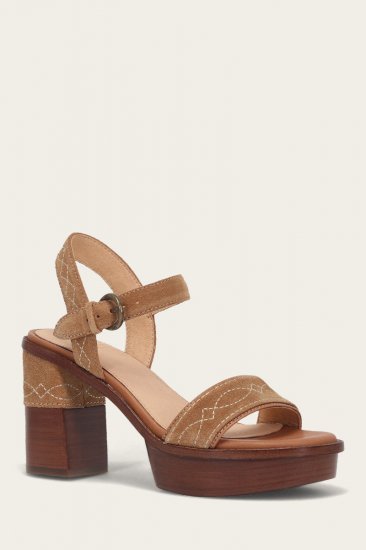 Frye Pipa Woodstock Sandal - Almond - Click Image to Close