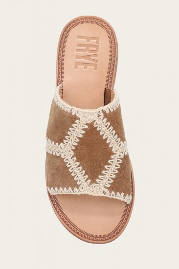 Frye Ava Crochet Slide - Almond - Click Image to Close
