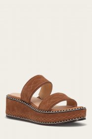 Frye Joy Woodstock 2 Band Platform Slide - Bark Frye Joy Woodstock 2 Band Platform Slide - Bark