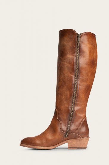 Frye Carson Piping Tall Wide Calf - Caramel - Click Image to Close