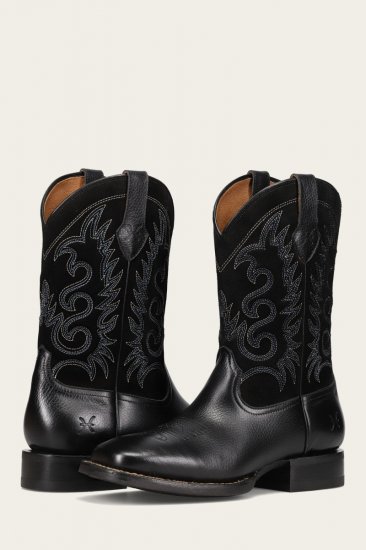 Frye Hauser Deco Stitch - Black-black - Click Image to Close