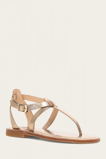 Frye Taylor Sandal - Dark-gold - Click Image to Close